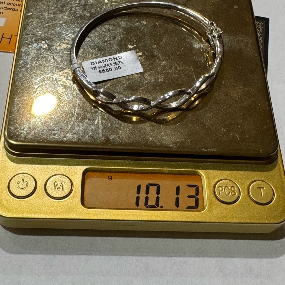 Genuine Natural Earth Mined Diamond Bracelet/Bangle, 1/4cttw real diamonds, - Picture 3 of 8